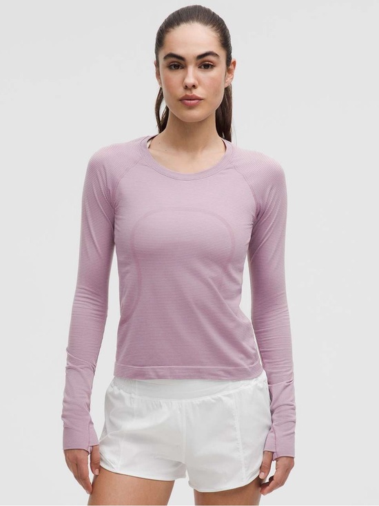 lululemon athletica Tops - Lululemon Swiftly Tech Long-Sleeve Shirt Waist Length in Pink Size 4